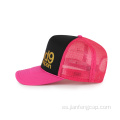 Gorra de béisbol de malla combinada de color con estampado brillante